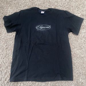 Mens Supreme logo t-shirt black size Large